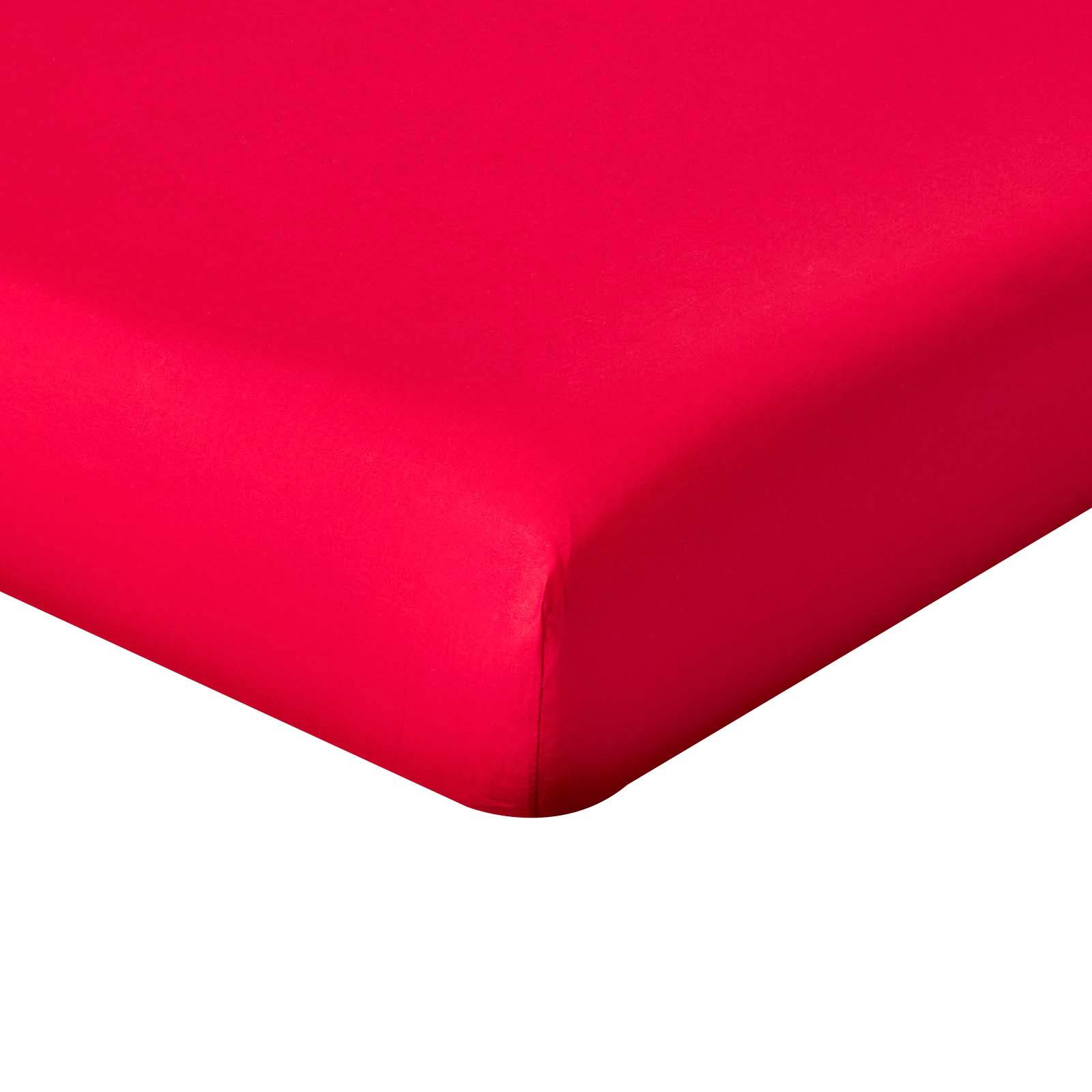 PERKAL-SPANNBETTLAKEN, Ägyptische Baumwolle, Fadendichte 200 - Rot, Textil (140/200cm) - Homescapes
