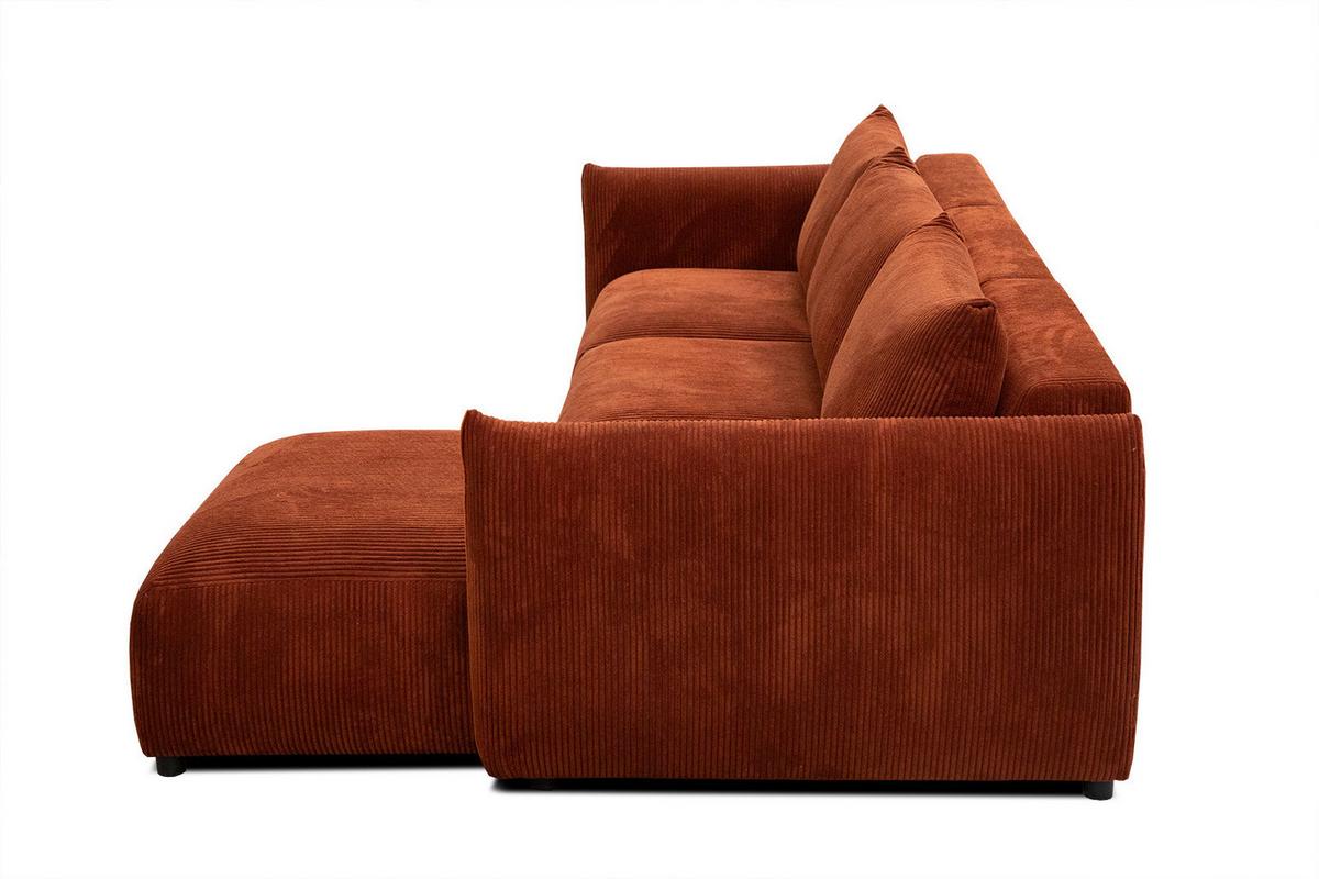 ECKSOFA TAUER 5-Sitzer, orange - Schwarz/Orange, Holzwerkstoff/Kunststoff (294/173cm) - Wozimo