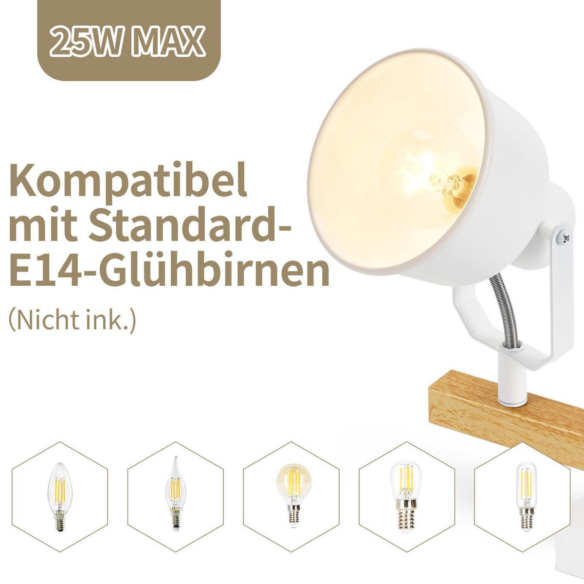 DECKENSTRAHLER Dodge 4-flammig 64/19/14 cm - Weiß, Metall (64/19/14cm) - Nettlife