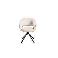 ESSZIMMERSTUHL LARA Cremeweiß Velvet Drehbar (360°) (1er-Set) - Creme, Kunststoff/Textil (61/82/62cm) - KAWOLA