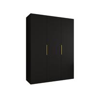 DREHTÜRENSCHRANK 202/150/52 3-türig - Goldfarben/Schwarz, Holz (150/202/52cm) - MÖBEL KRYSPOL