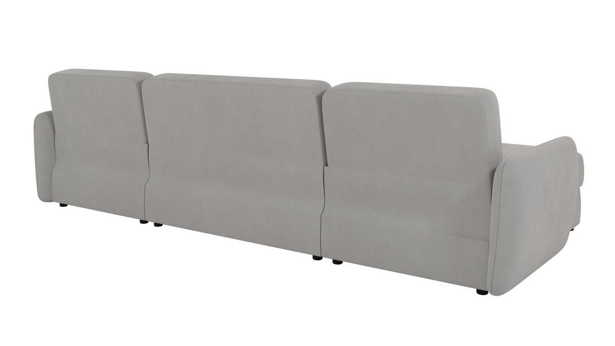 WOHNLANDSCHAFT Lupo Silber Mikrofaser - Silberfarben/Schwarz, Holz/Kunststoff (311/86/147cm) - S-Style Möbel