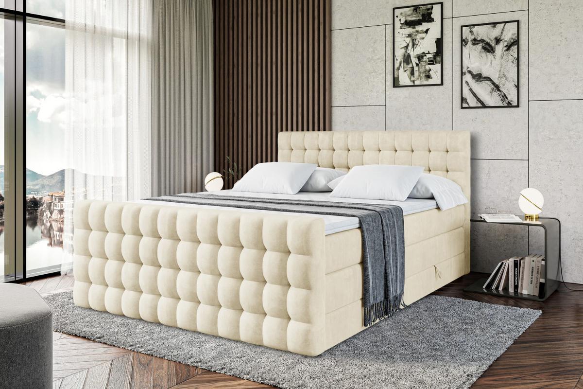 BOXSPRINGBETT VIONE-Z KING - 180 x 200 - H3/H4 - Beige - Beige, Holzwerkstoff (180/200cm) - ALTDECOR