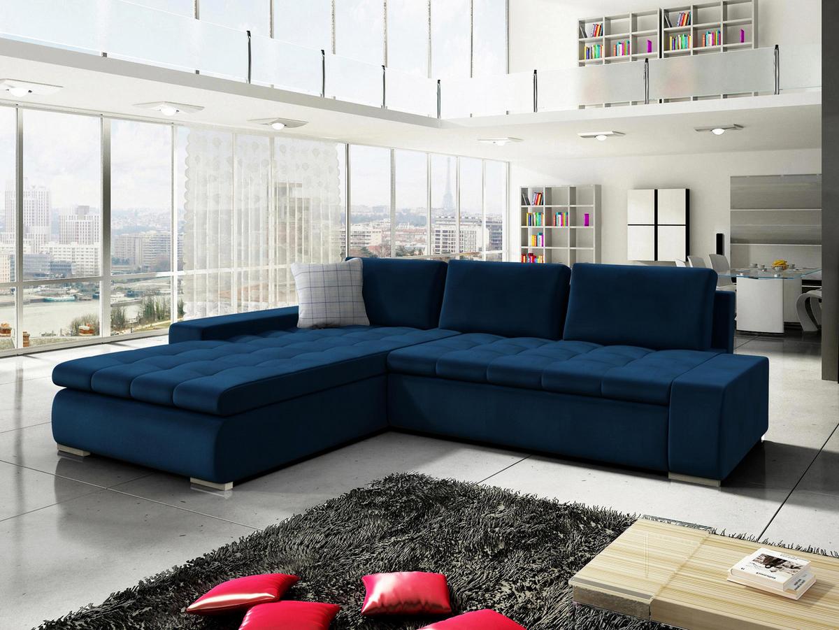 ECKSOFA Orkan - Dunkelblau, Holz/Textil (302/213cm) - MIRJAN24