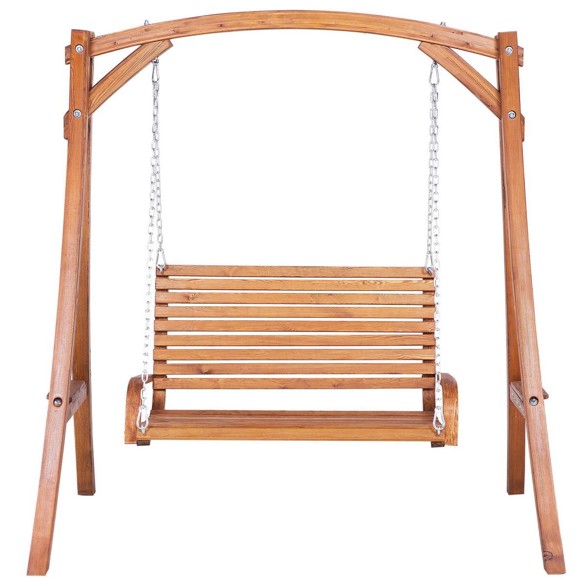 GARTENSCHAUKEL Lärchenholz dunkelbraun Novara - Dunkelbraun, Holz (170/175/128cm) - Beliani