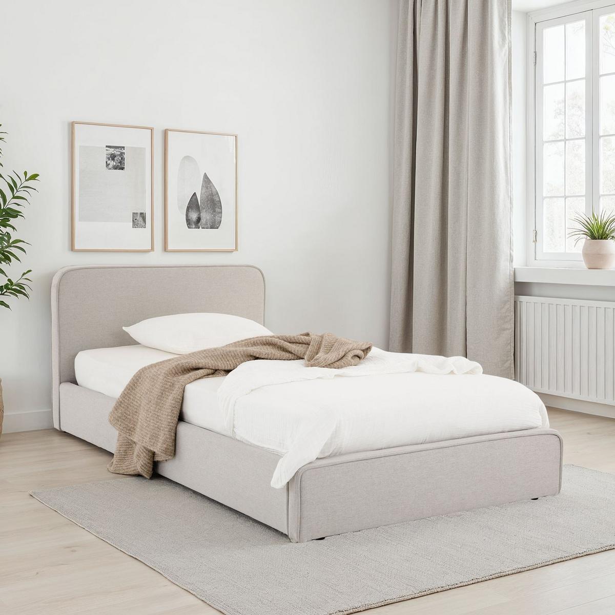 POLSTERBETT MARINI 90X200 CM - Hellgrau, Textil (90/200cm) - IDIMEX