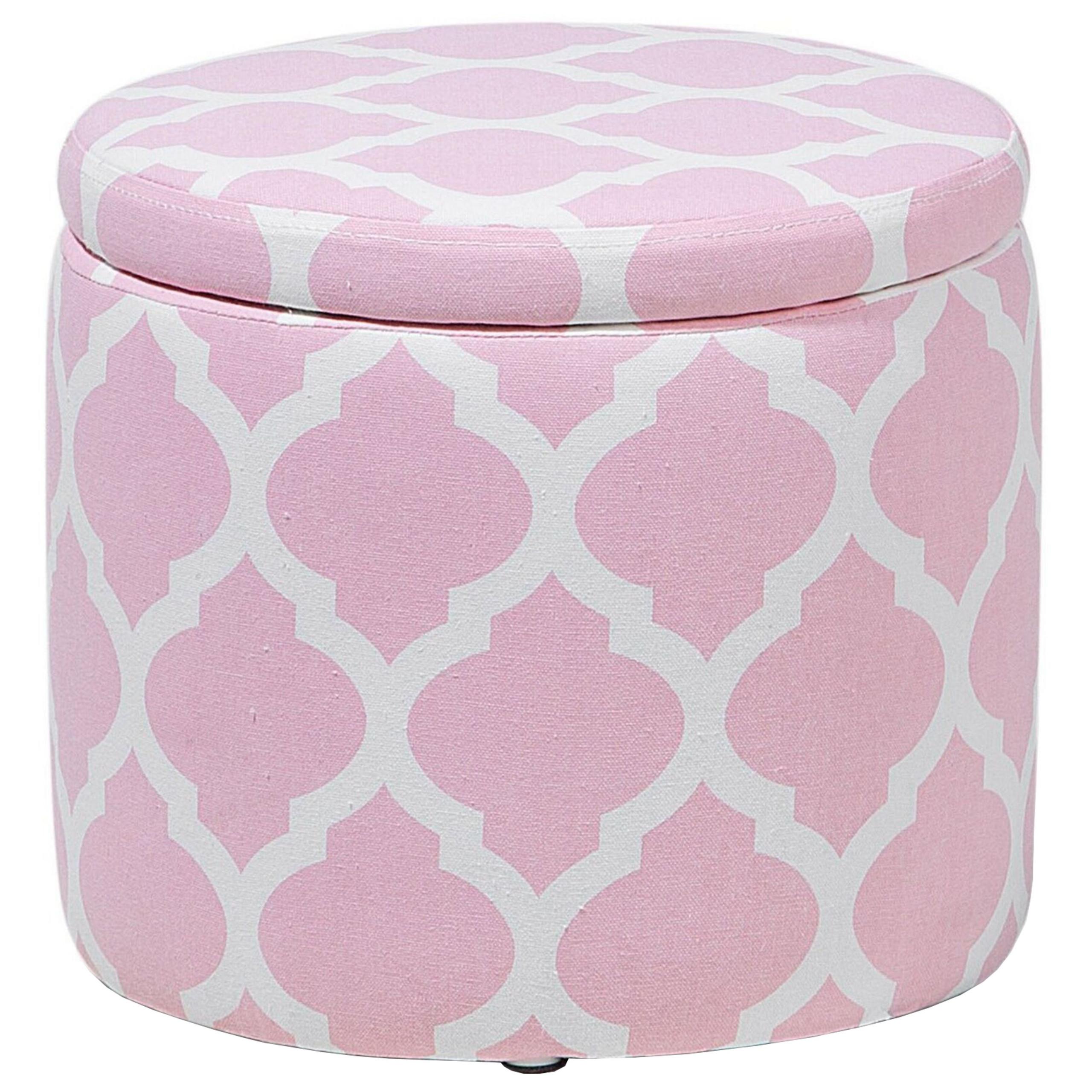 HOCKER Tunica 35/35/30 cm - Pink, Naturmaterialien/Textil (35/30/35cm) - Beliani