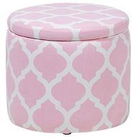 HOCKER Tunica 35/35/30 cm - Pink, Naturmaterialien/Textil (35/30/35cm) - Beliani