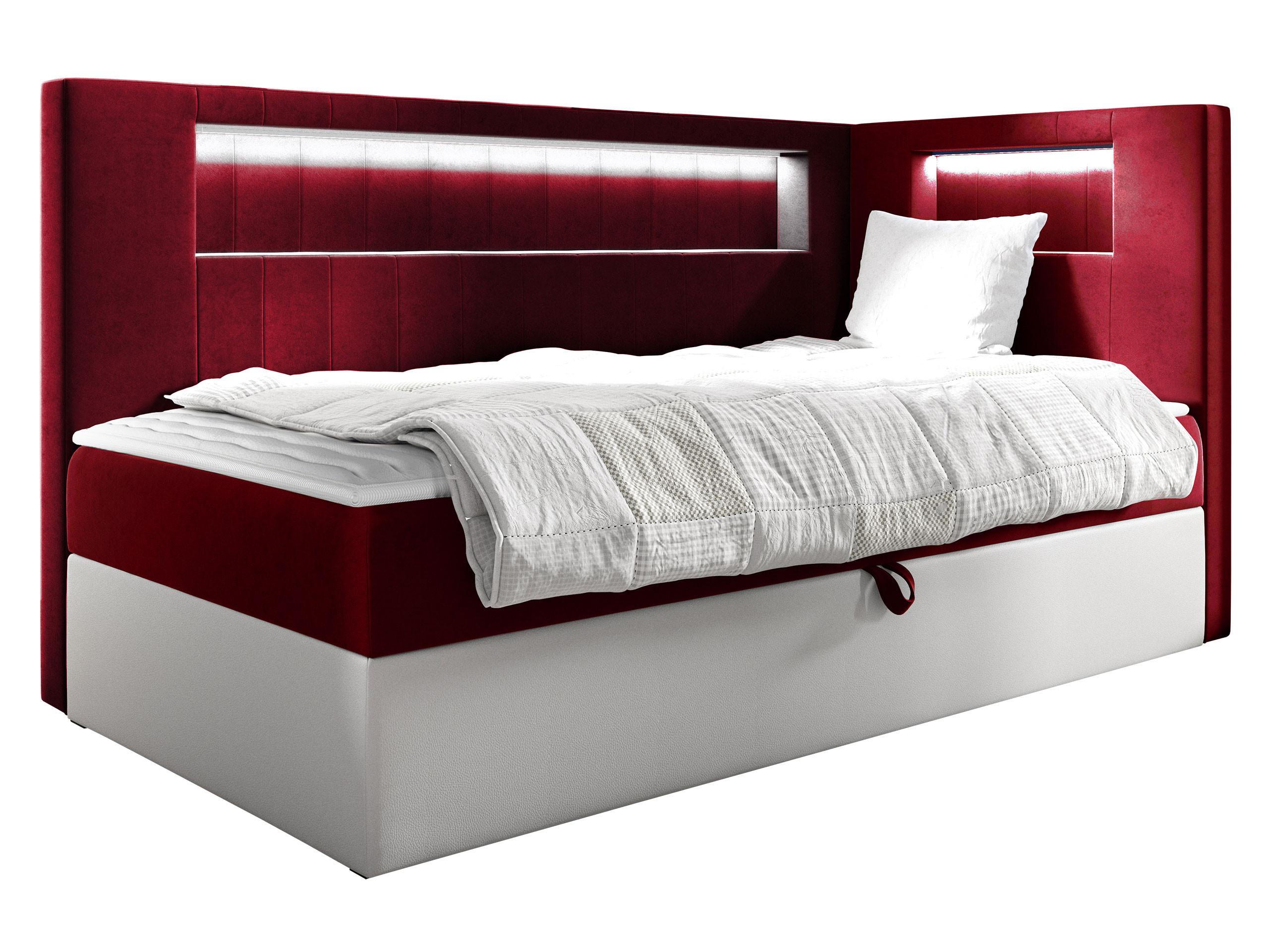 BOXBETT Gold Junior 3, Seite zum Öffnen des Bettkastens: Rechts - H3 - Rot/Weiß, Holz (90/200cm) - MIRJAN24