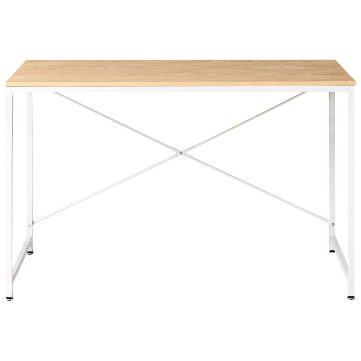 SCHREIBTISCH Hellbraun/Weiß 120/60 cm Andaste - Hellbraun, Metall (60/120/75cm) - Beliani