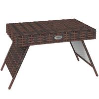 BALKONTISCH, Braun, PE Rattan, Verzinkter Stahl - Braun, Kunststoff (60/41/41cm) - Outsunny