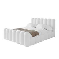 POLSTERBETT mit Bettkasten, Fußteil und Lattenrost, Boxbett ohne Matratze - SENA-Z 140x200 Weiß - Weiß, Holzwerkstoff/Textil (140/200cm) - ALTDECOR
