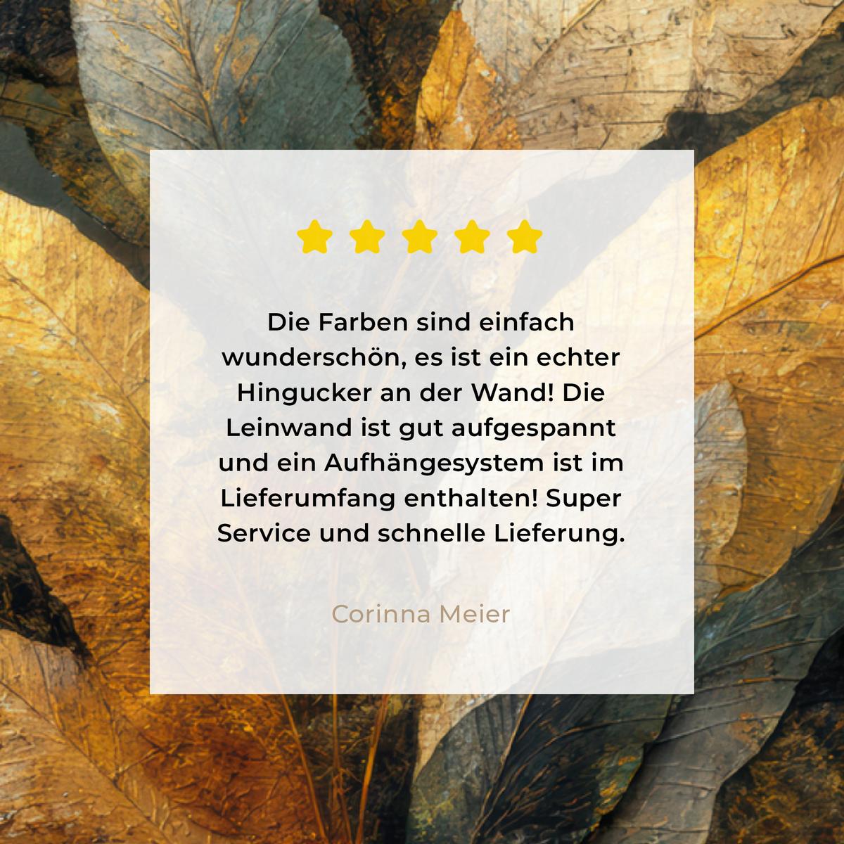 LEINWANDBILD Golden Leaf Komposition - Botanical Luxury Wandbild 40x30 cm - Goldfarben/Schwarz, Textil (40/30cm) - MuchoWow