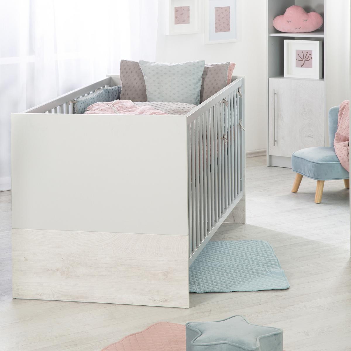 BABYZIMMER-SET Maren 2 mit breiter Wickelkommode 2-teilig - Hellgrau, Holzwerkstoff (76/80/142cm) - Roba