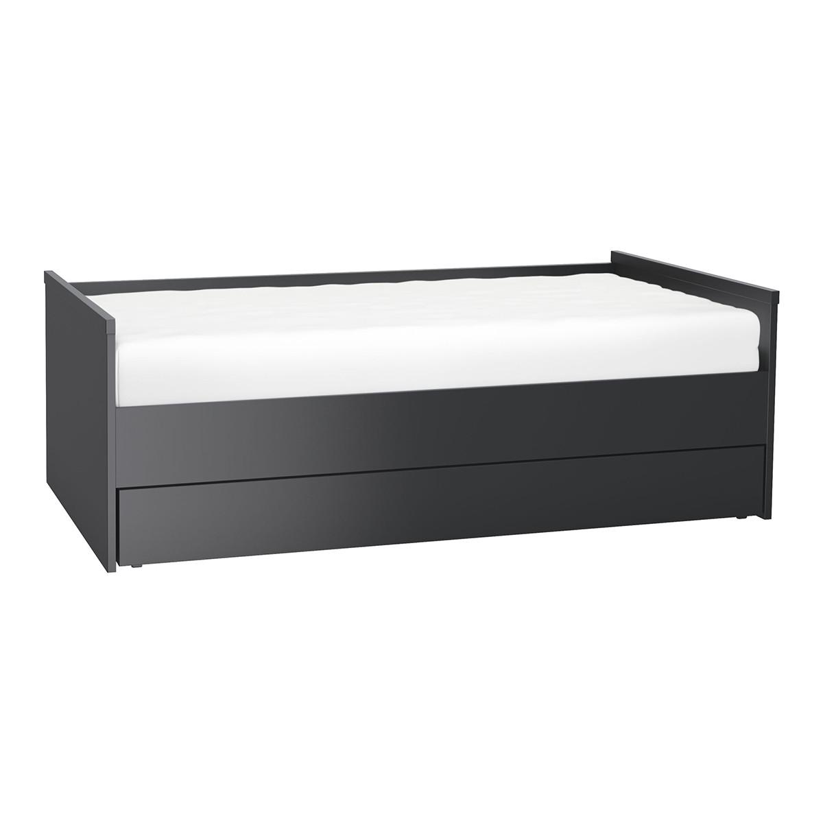 BETT 90/200 Schwarz - Schwarz, Holzwerkstoff (90/200cm) - Petits-meubles