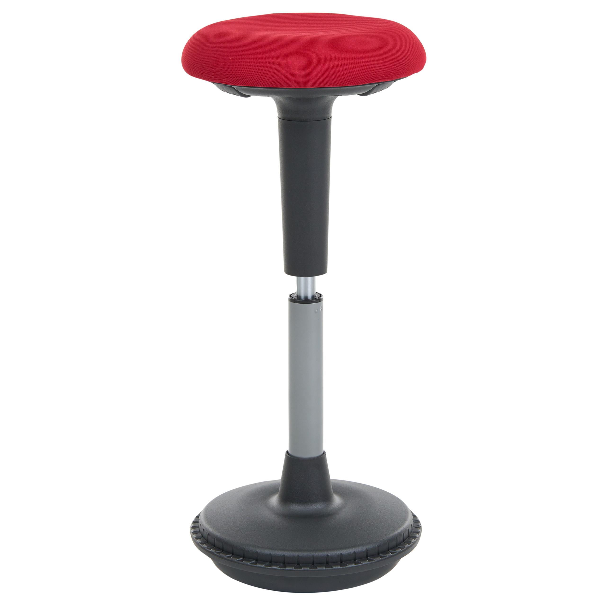 WACKELHOCKER Stoff Rot Estell - Rot/Schwarz, Kunststoff (33/63/33cm) - Beliani