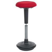 WACKELHOCKER Stoff Rot Estell - Rot/Schwarz, Kunststoff (33/63/33cm) - Beliani