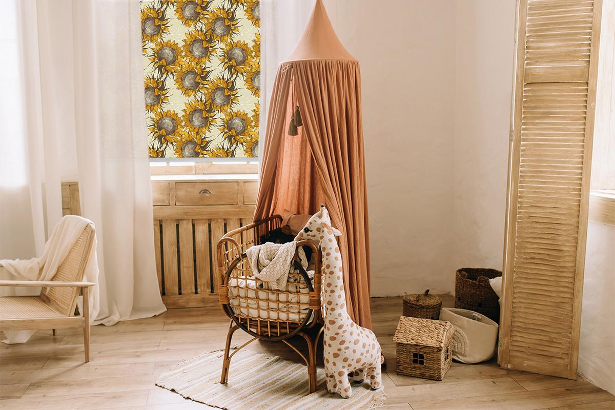 INNENROLLO - Fensterrollo - Rollo - 100x100 cm - Sonnenblume - Gelb, Kunststoff (100/100/0.5cm) - TULUP
