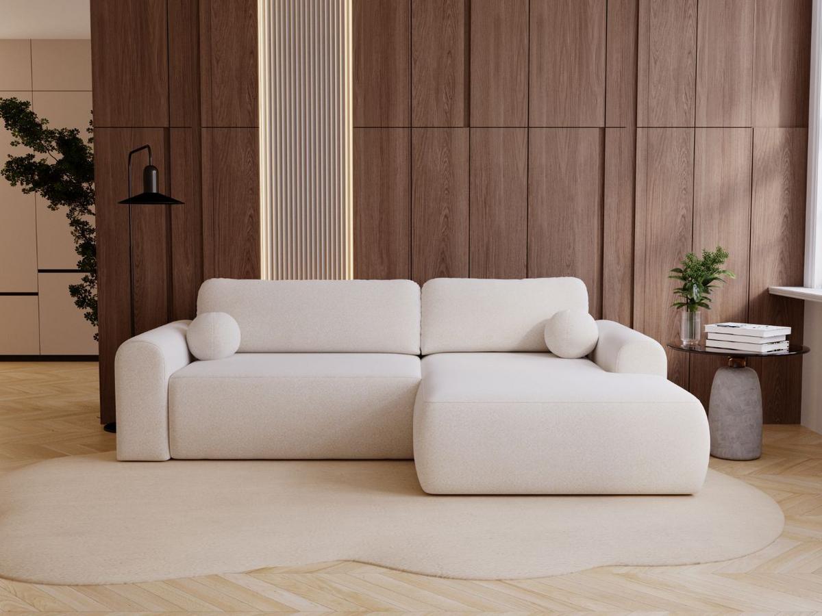 ECKSOFA Savana Weiß Rechts - Weiß, Holz/Textil (177/257cm) - Graingold