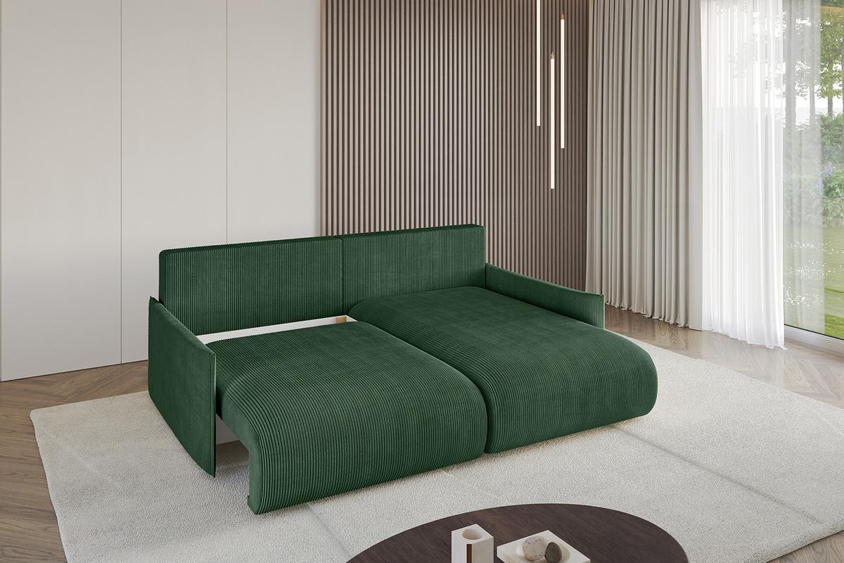 ECKSOFA Ottomane rechts ONESK-L -v1 216x177x72 Grün Cord - Grün, Holzwerkstoff/Kunststoff (177/216cm) - ALTDECOR