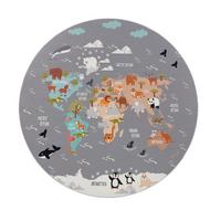 KINDERTEPPICH Tiere Grau Ø 160 cm - Multicolor, Kunststoff (160/160cm) - TT Home
