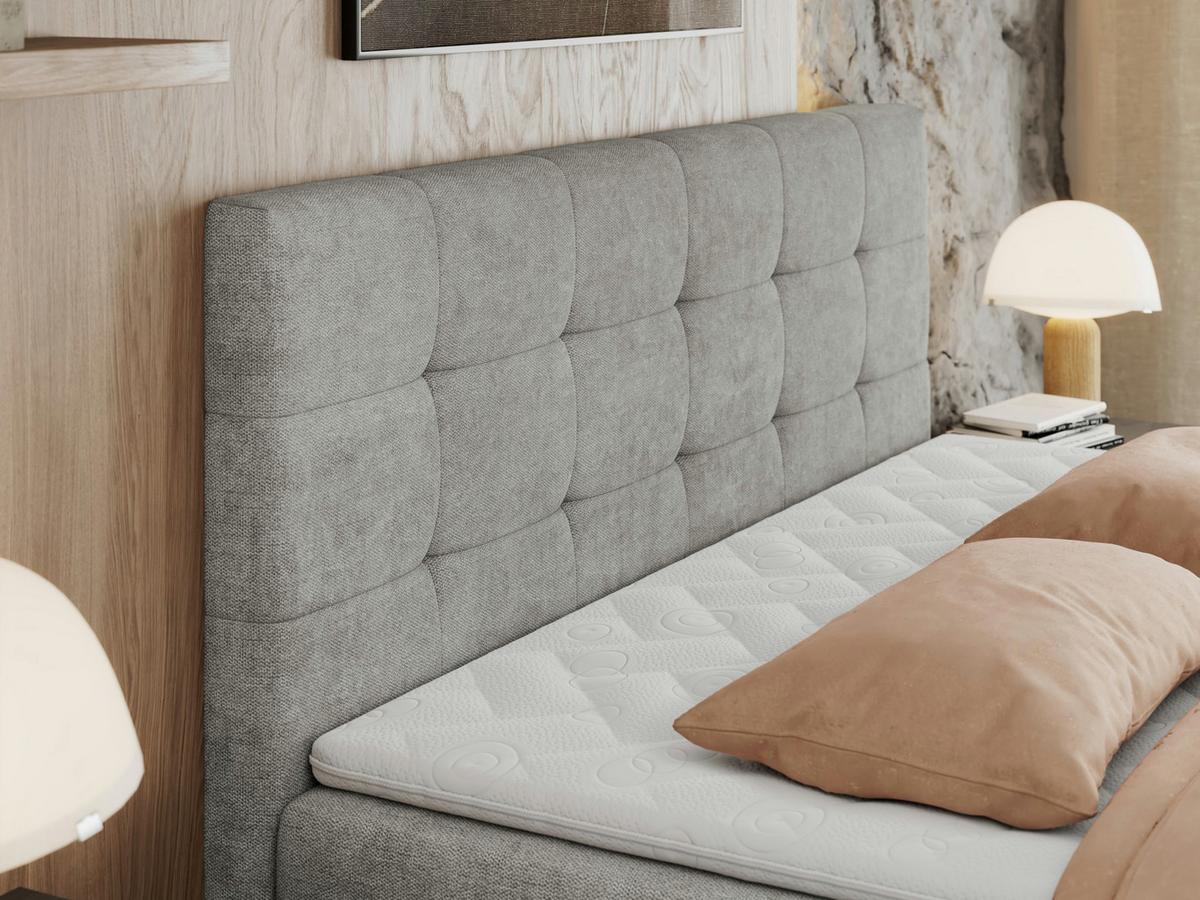 BOXBETT CENTO 120/200 Hellgrau Strukture - H3 - Hellgrau, Holz/Textil (120/200cm) - MKS
