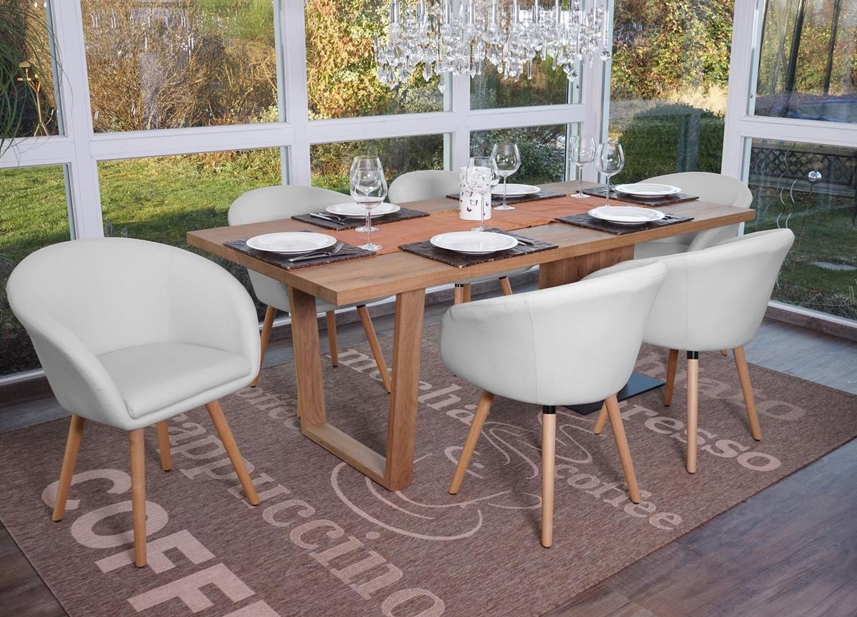 ESSZIMMERSTUHL Weiß 6er-Set - Weiß, Textil (61/80/56cm) - MCW