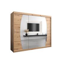 SCHWEBETÜRENSCHRANK 200/250/62 3-türig - Silberfarben/Eiche Artisan, Holz/Kunststoff (250/200/62cm) - MÖBEL KRYSPOL
