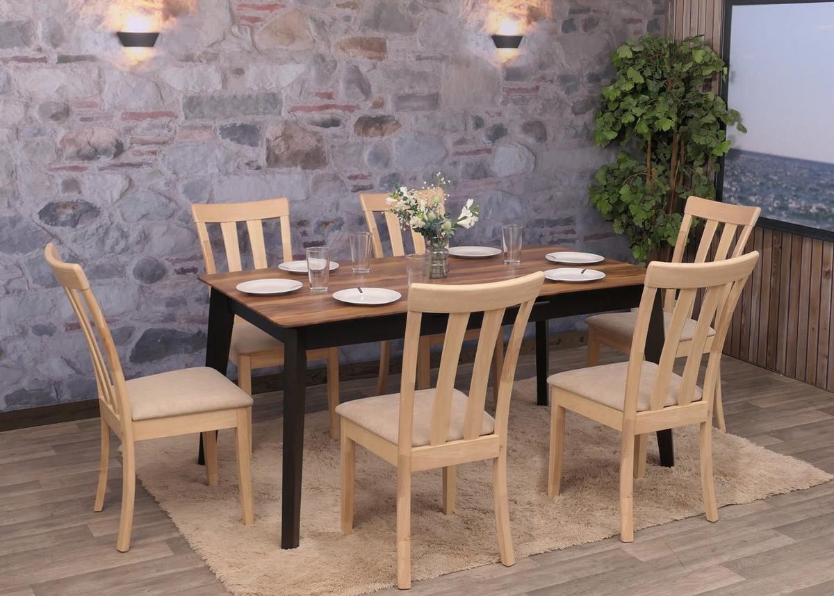 ESSZIMMERSTUHL Beige, Braun 6er-Set - Beige/Braun, Holz (42/96/58cm) - MCW