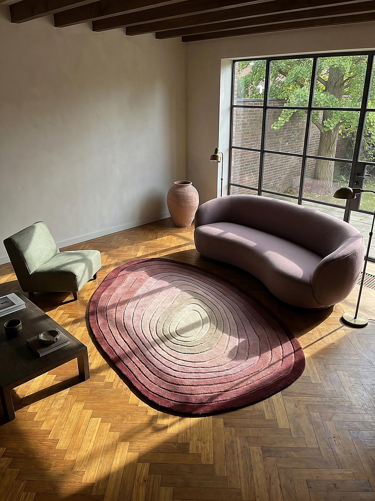 TEPPICH aus Wolle PARRET in Maulbeere, abstrakt, 160 x 230 cm - Rot, Textil (230/160cm) - KADIMA DESIGN