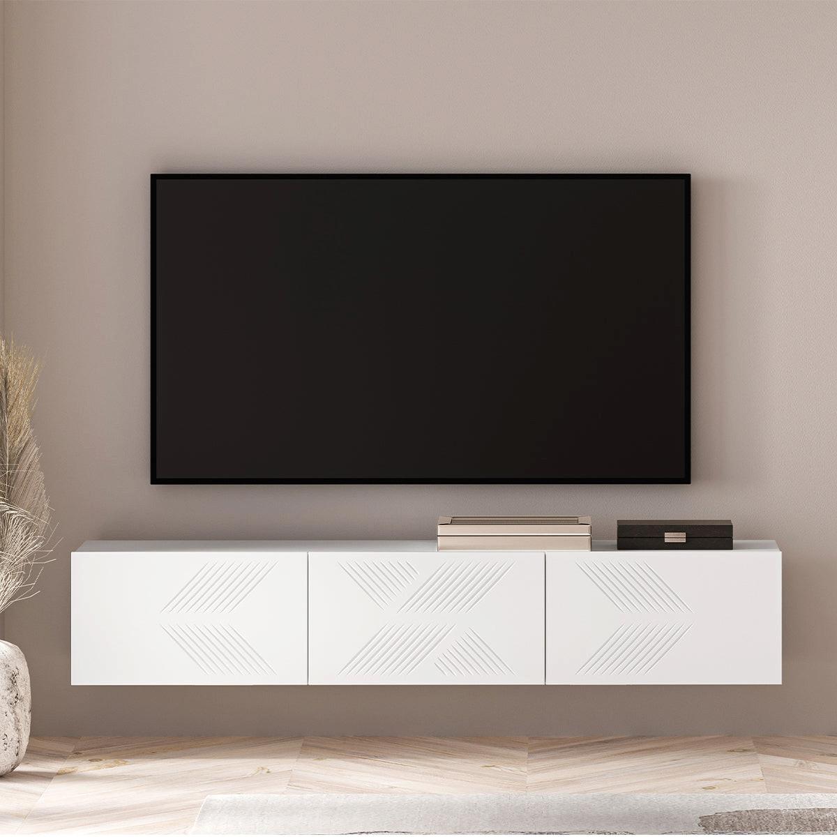 TV-MÖBEL Aura Weiß - Weiß, Holzwerkstoff (170/32/37cm) - Petits-meubles