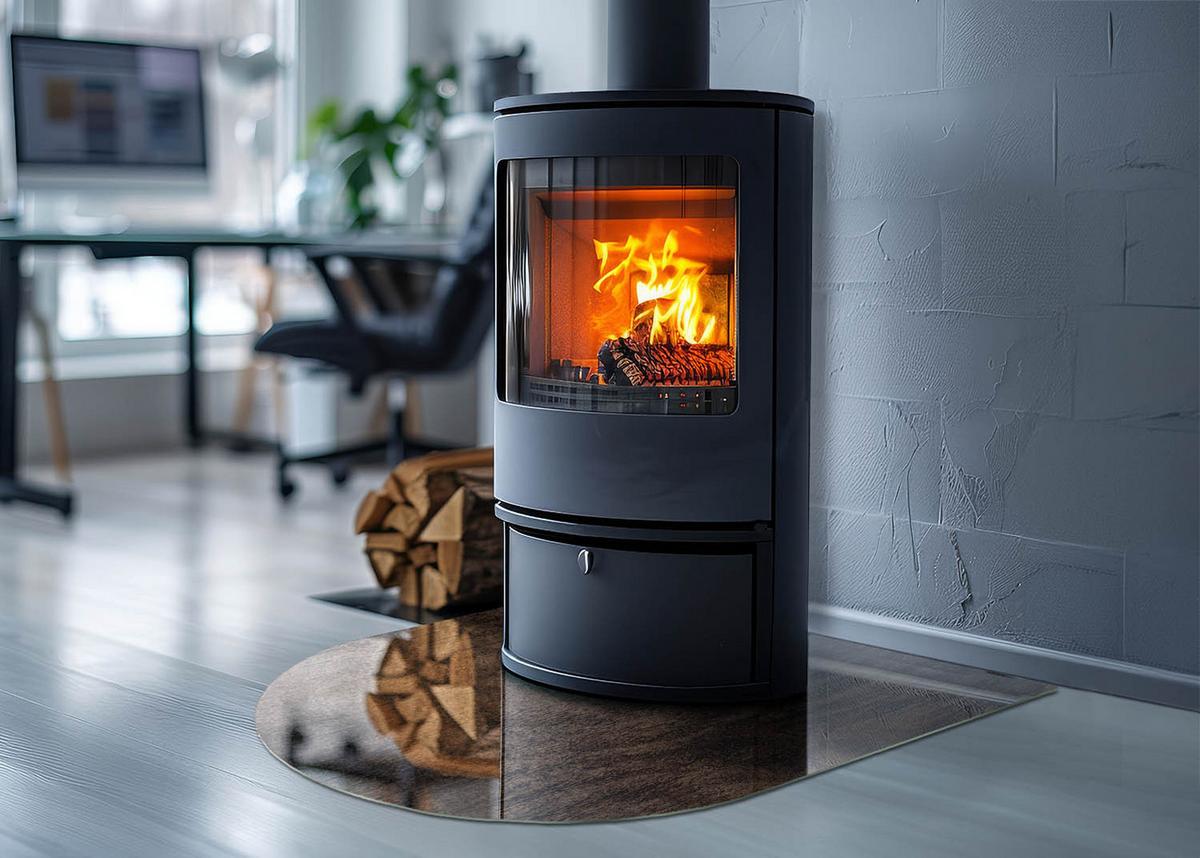 GLASPLATTE für Kamin 80x70 cm - Braun, Glas (80/70/0.4cm) - TULUP