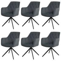 ESSZIMMERSTUHL Schwarz 6er-Set - Schwarz, Textil (55/87/60cm) - MCW