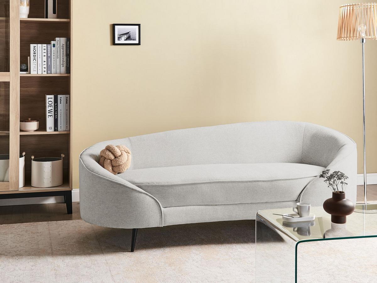 2-SITZER-SOFA Stoff Cremeweiß Savar - Creme/Schwarz, Textil (183/69/84cm) - Beliani