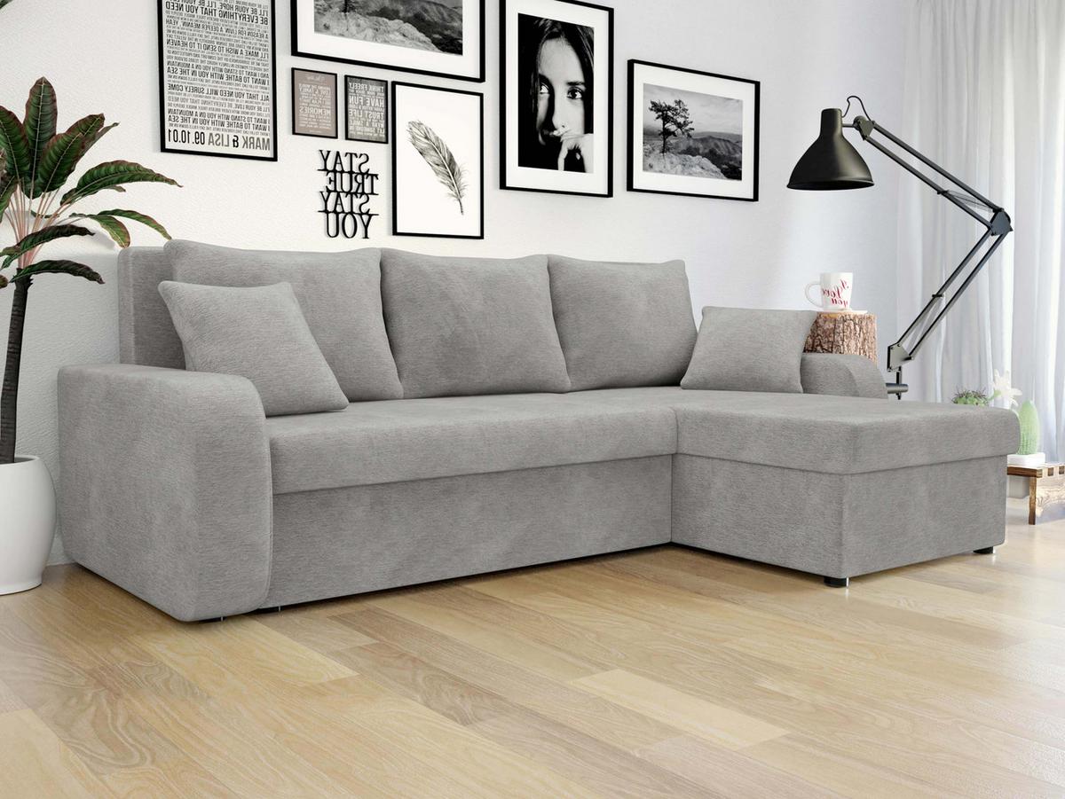 ECKSOFA Kris Lux - Hellgrau/Schwarz, Holz/Kunststoff (238/147cm) - MIRJAN24