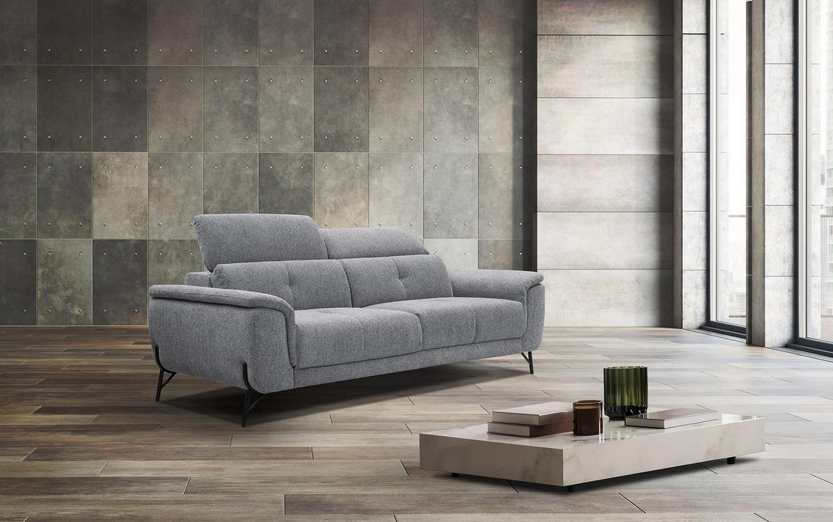 SOFA AVENA 3-Sitzer, grau - Grau, Holzwerkstoff/Textil (204/80/108cm) - Wozimo