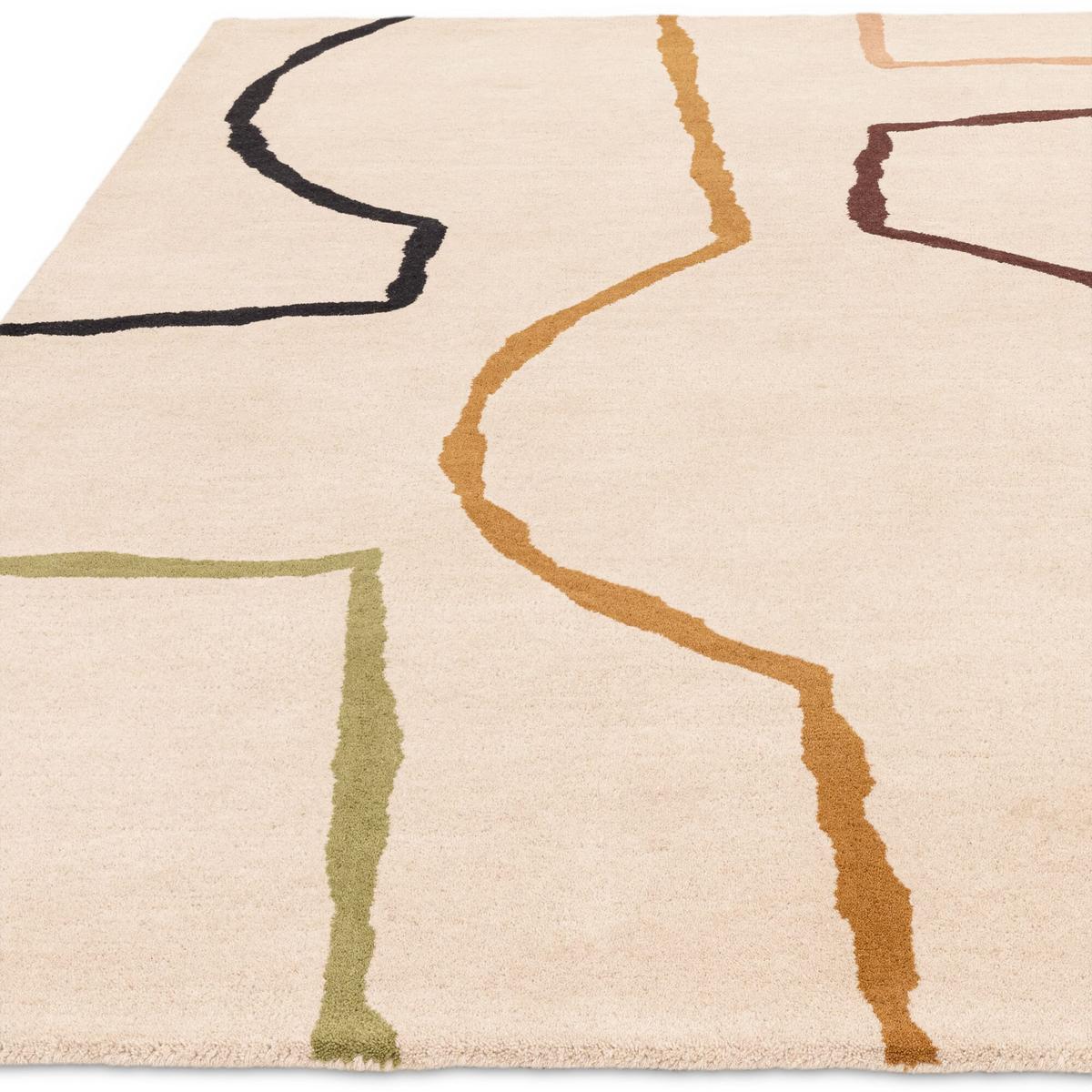 WOLLTEPPICH ELAN-Omont, geometrisch-abstrakt, Beige, 200 x 290 cm - Beige, Textil (200/290cm) - KADIMA DESIGN