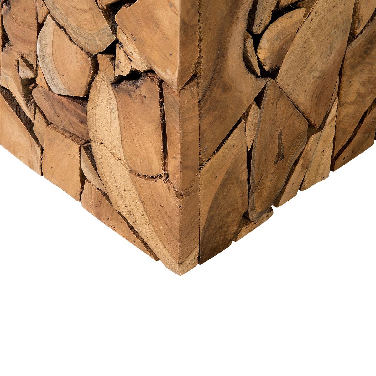 BEISTELLTISCH Teakholz hellbraun quadratisch 30/30 cm Nelson - Hellbraun, Holz (30/30/45cm) - Beliani
