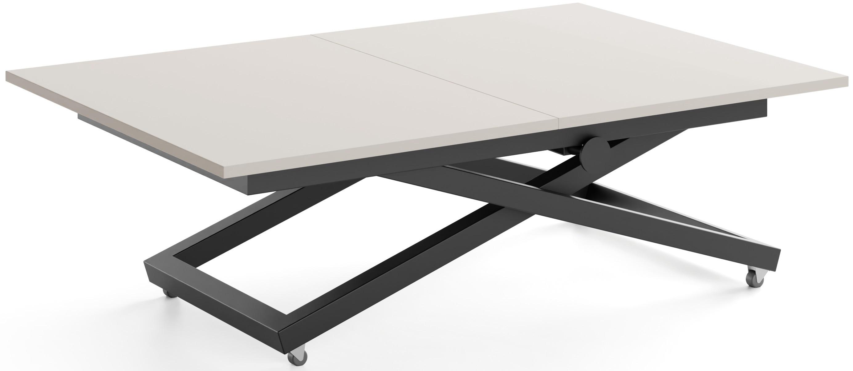 COUCHTISCH Axen höhenverstellbar ausziehbar, Kaschmir 120-160/80/38-75 cm - Kaschmir/Beige, Holzwerkstoff/Metall (80/160/75cm) - WFL GROUP