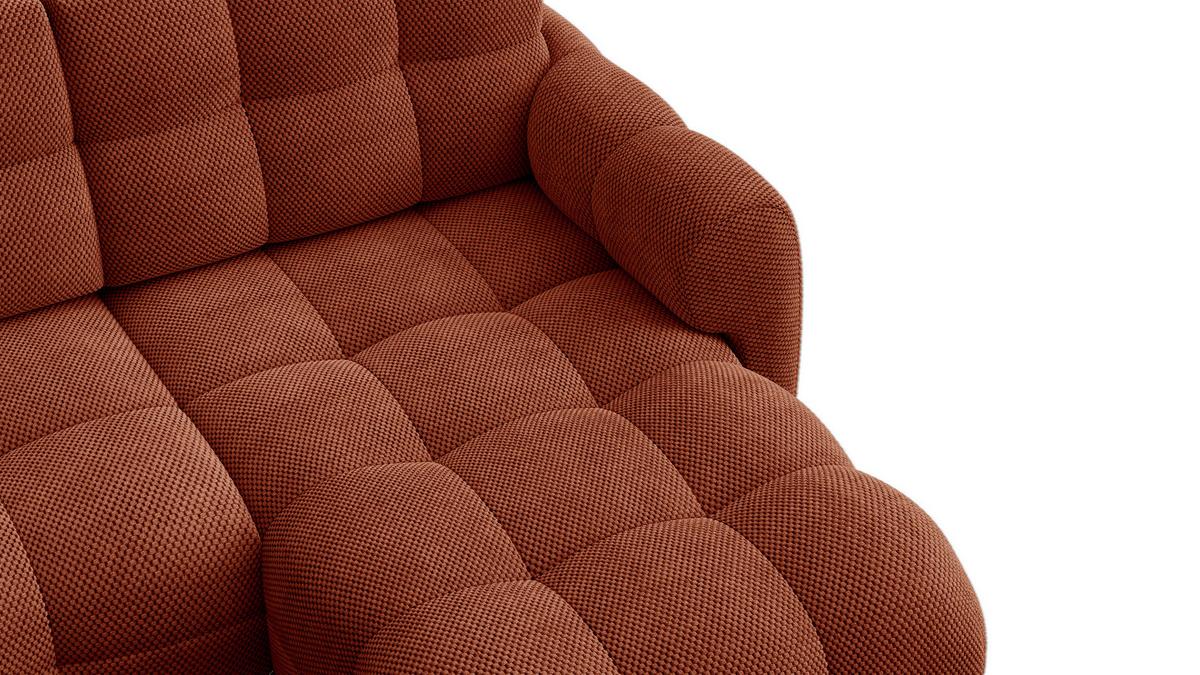 ECKSOFA MELLOW 3-Sitzer, dunkelorange - Dunkelorange/Schwarz, Holz/Textil (232/156cm) - Wozimo