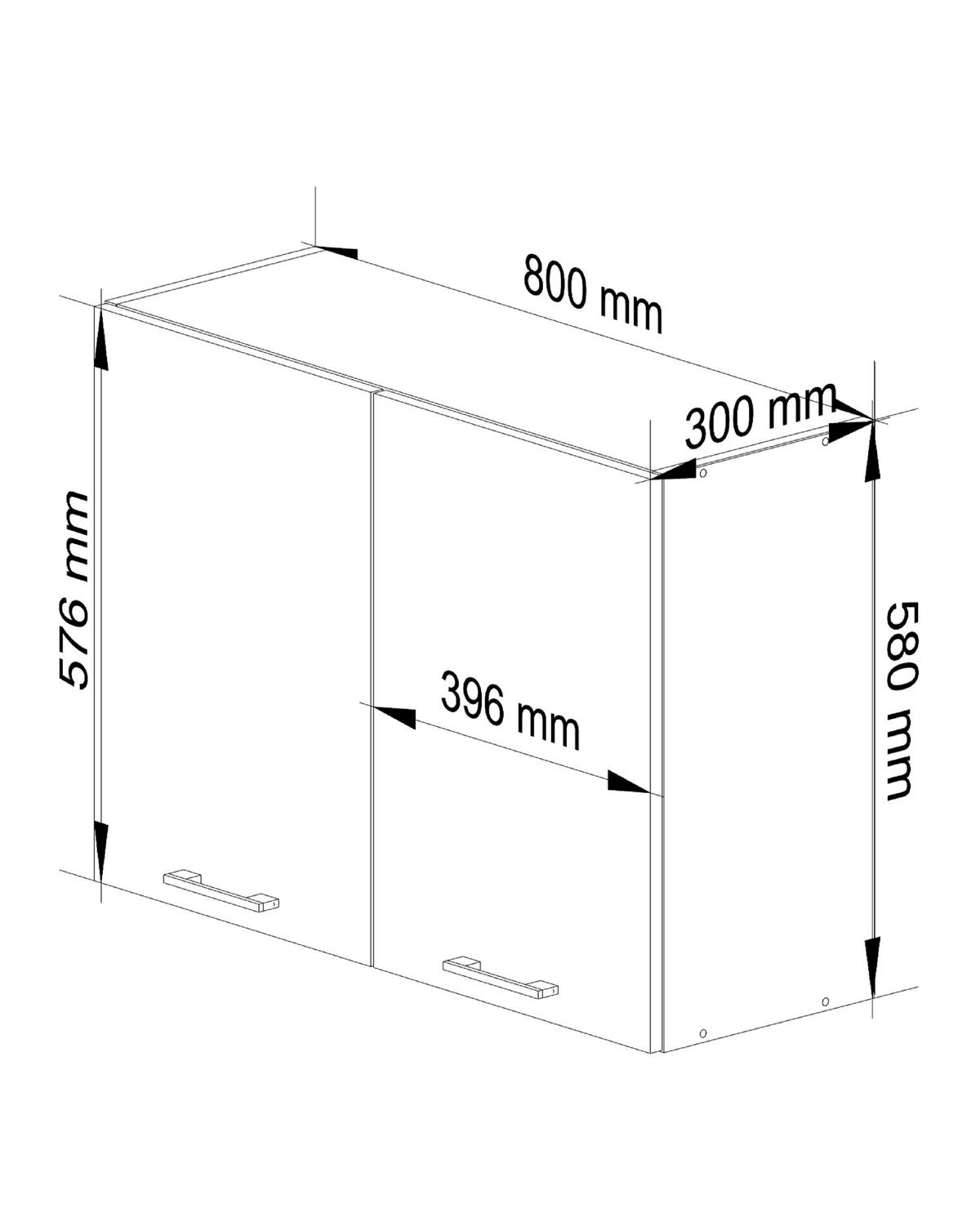 HÄNGESCHRANK Weiß 58/80/30 - Weiß, Holzwerkstoff (80/58/30cm) - RAUMHIRSCH FURNITURE