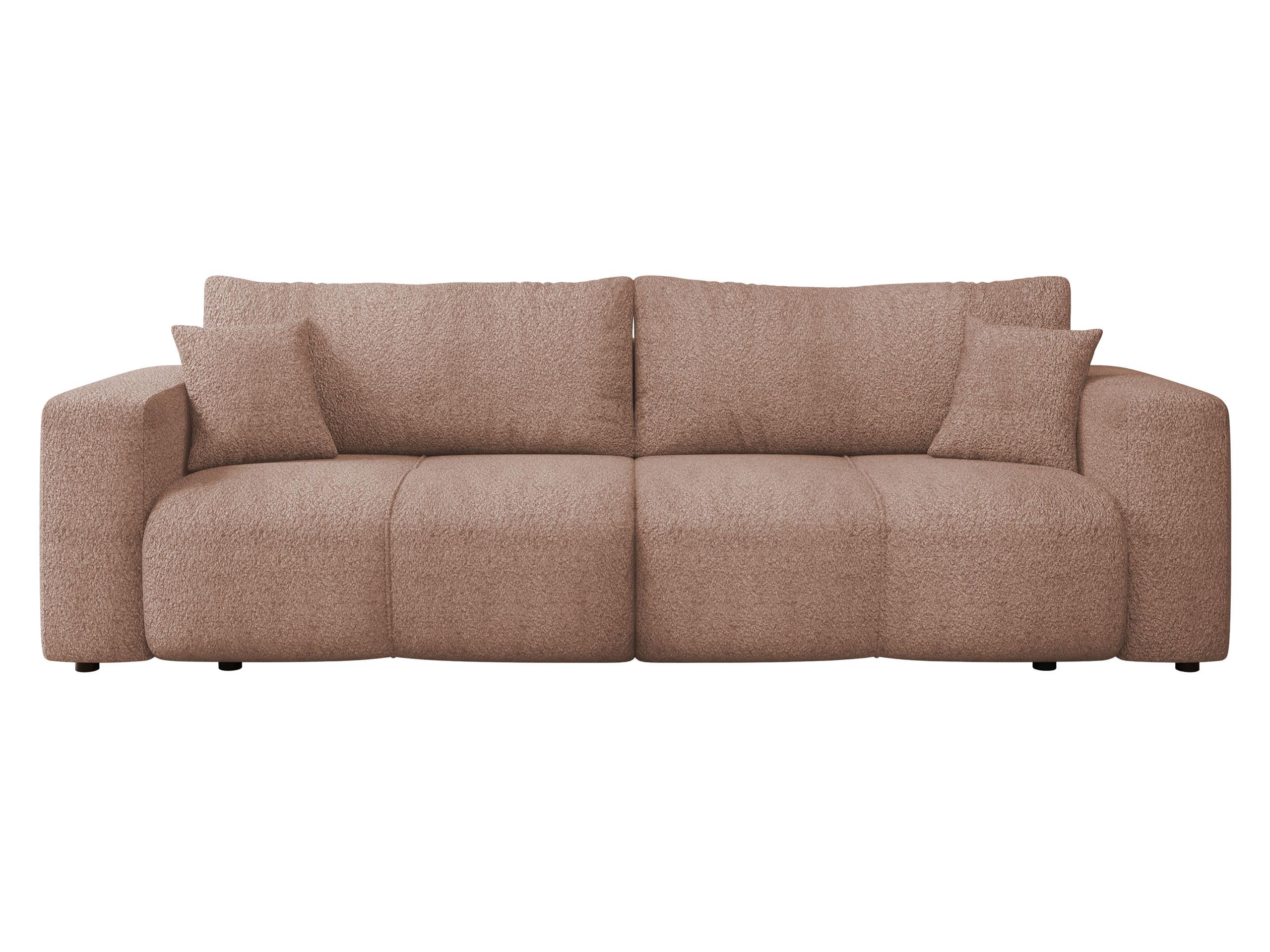 SCHLAFSOFA Furyn Boucle - Hellbraun/Schwarz, Holzwerkstoff/Kunststoff (248/82/92cm) - MIRJAN24