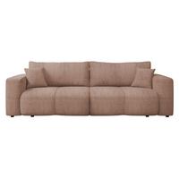 SCHLAFSOFA Furyn Boucle - Hellbraun/Schwarz, Holzwerkstoff/Kunststoff (248/82/92cm) - MIRJAN24