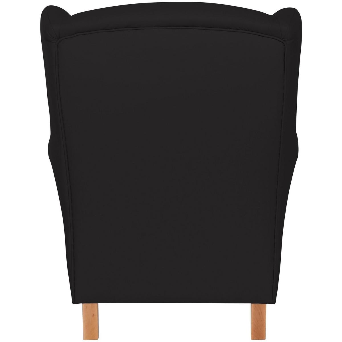 OHRENSESSEL Karlen Bezug Kunstleder Buche natur / schwarz - Buchefarben/Schwarz, Kunststoff (86/103/77cm) - 58aufmkessel