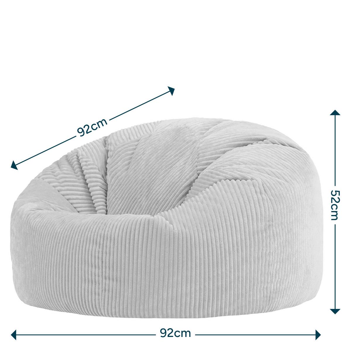 SITZSACK Cord Kingston XXL - Beige, Textil (92/52/92cm) - icon