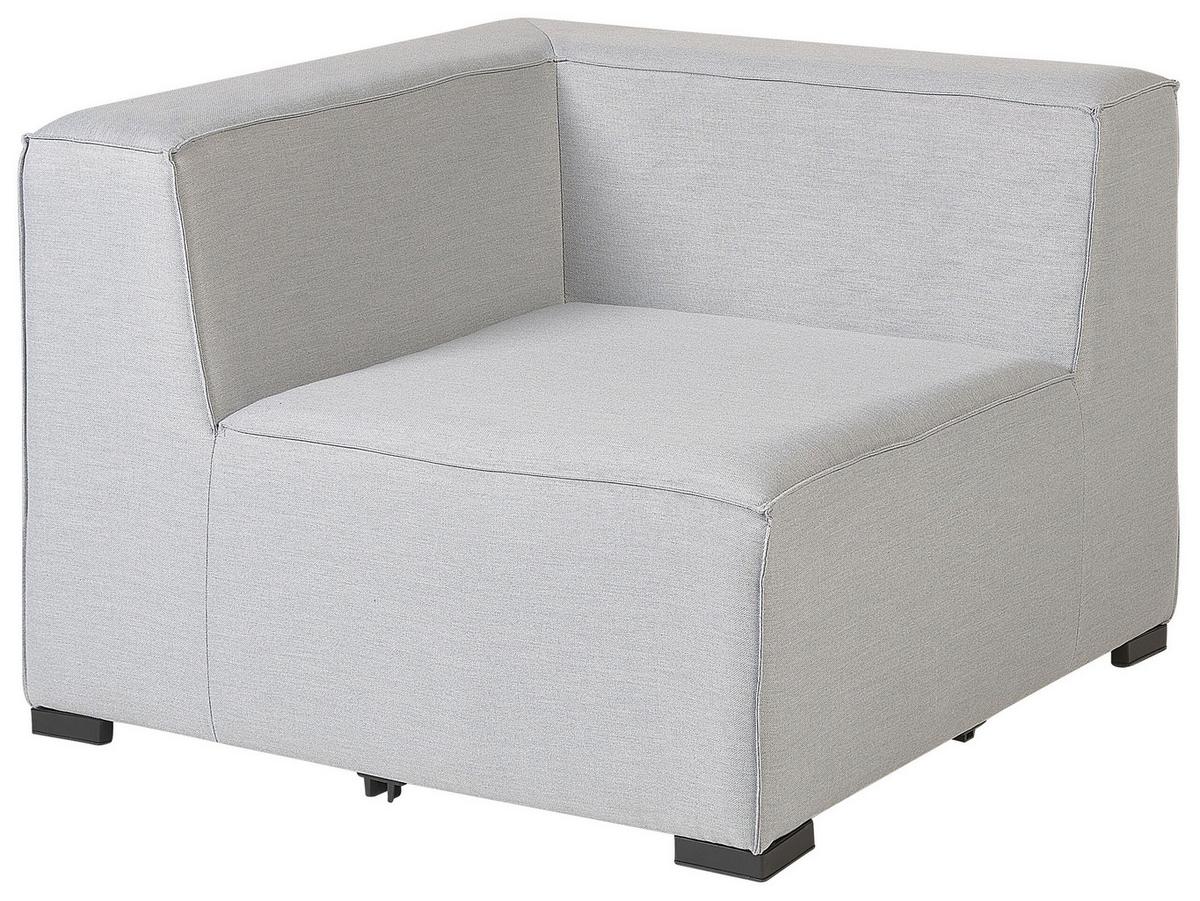 LOUNGE SET 7-Sitzer hellgrau linksseitig modular Arezzo - Hellgrau, Textil - Beliani