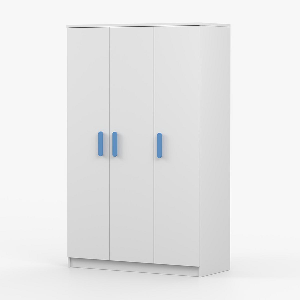 KLEIDERSCHRANK Jonas I 2D 19, 120/192/50, 3-türig, weiß - Weiß, Holzwerkstoff (120/194/50cm) - imoebel24