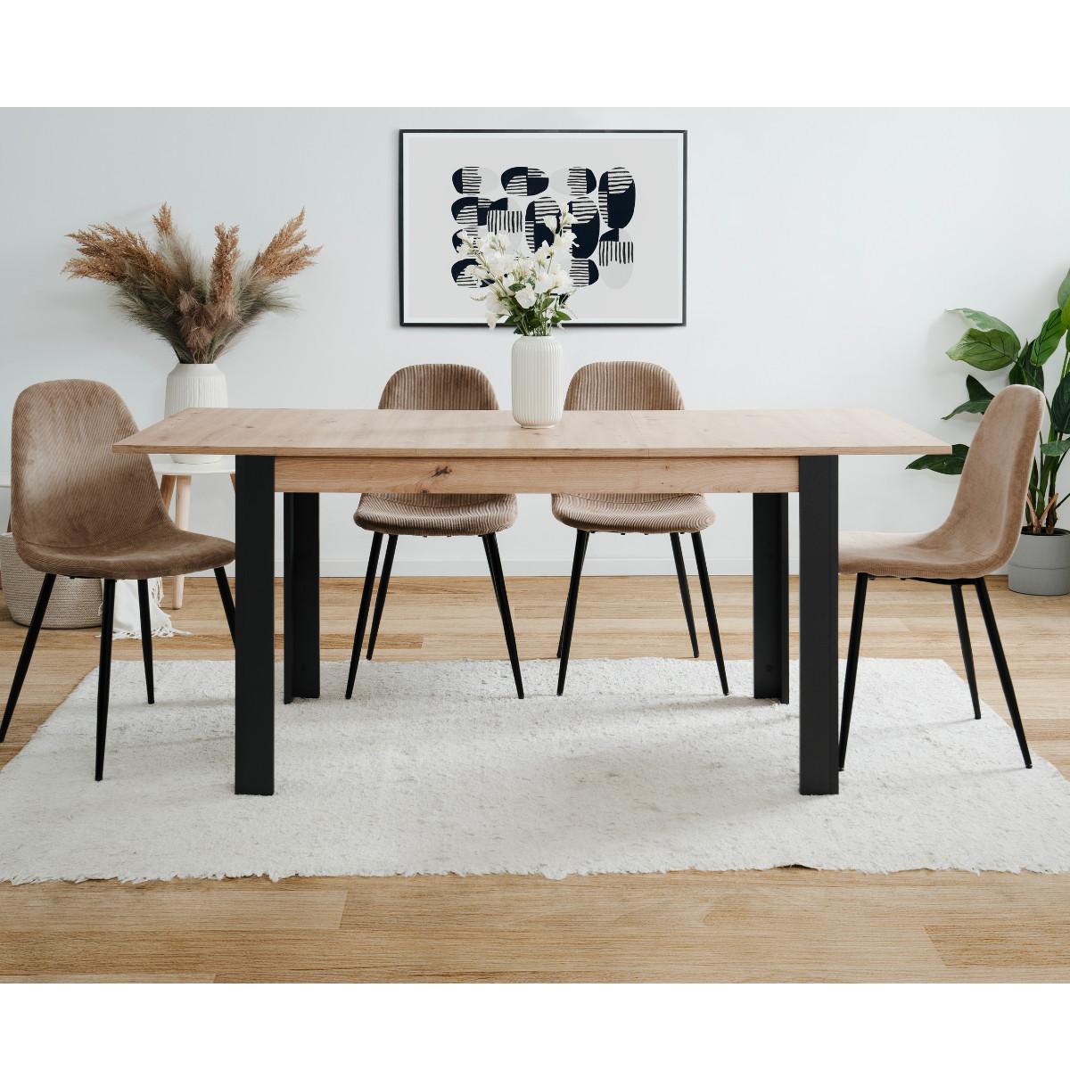 ESSTISCH AUSZIEHBAR artisan-eiche schwarz 75/100/80 cm - Apfelbaumfarben, Holzwerkstoff (100/80/75cm) - Calicosy