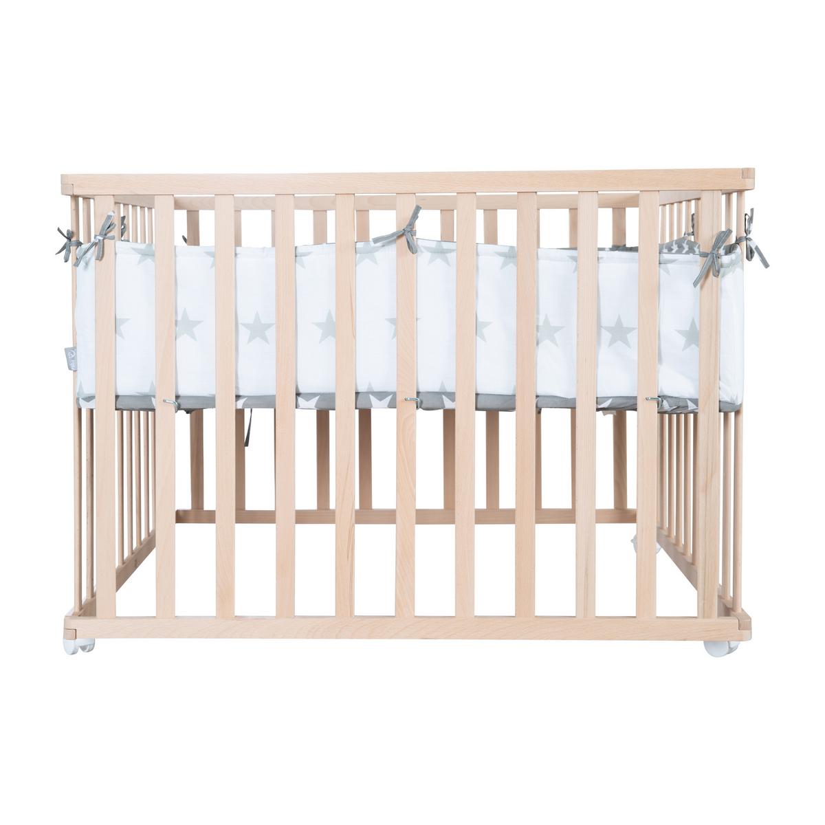 LAUFGITTER 100x100 Little Stars - Naturfarben, Holzwerkstoff (100/72.5/100cm) - Roba
