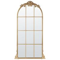 WANDSPIEGEL gold Metall Fenster 66/124 cm Noidan - Goldfarben, Metall (66/124/4cm) - Beliani